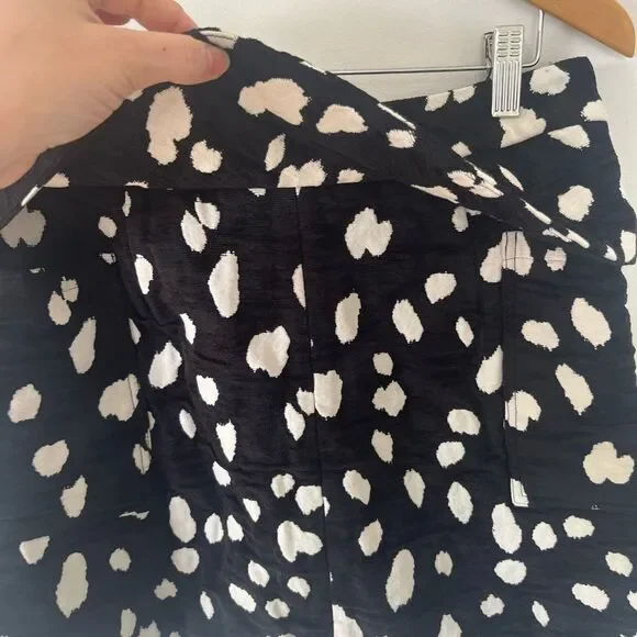 Adam Lippes Black White Spotted Pattern Jacquard‎ Mini Skirt - Picture 6 of 9
